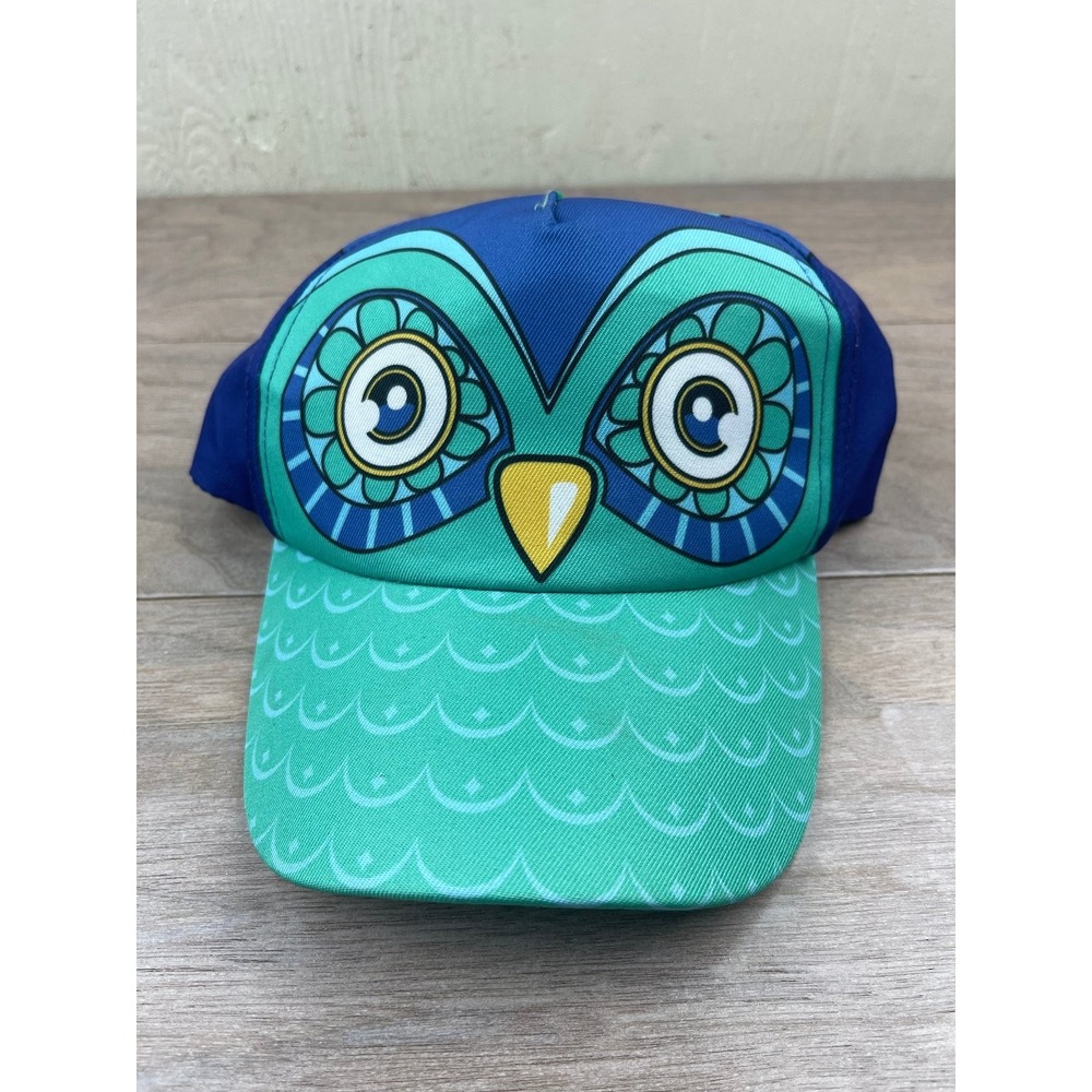 Pugs Hat Kids Blue Green Owl Face Design Cap
